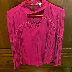 Cute purple long sleeve float top